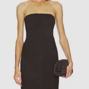 Miscreants London Strapless Black Column Maxi Dress US 8